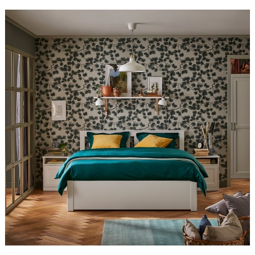 Songesand bed frame with sales 2 storage boxes